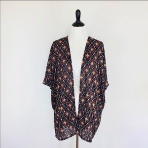 Torrid Geo Knit Open Front Cardigan Top Size 3X